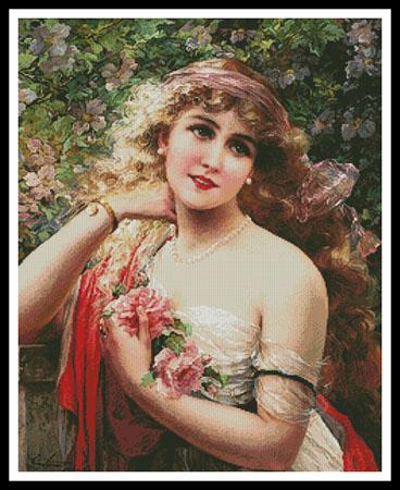 Young Lady With Roses - Artecy Cross Stitch