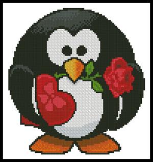 Mini Valentine Penguin - Artecy Cross Stitch