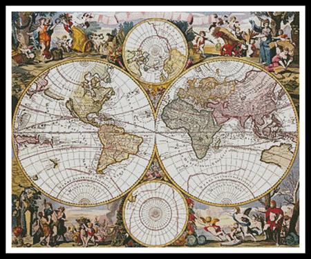 Old World Map - Artecy Cross Stitch