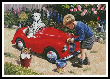 Cleaning The Car - Artecy Cross Stitch