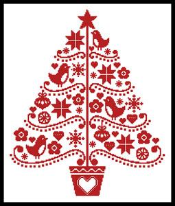 Folk Art Christmas Tree - Artecy Cross Stitch