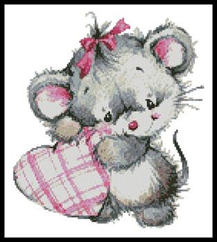 Mouse With Heart - Artecy Cross Stitch