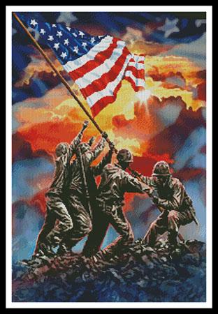 Iwo Jima Painting - Artecy Cross Stitch