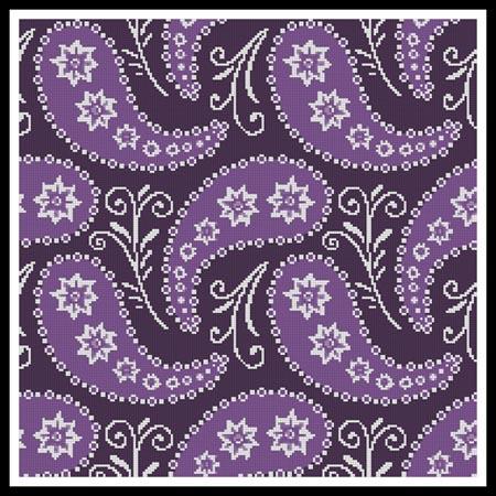 Purple Paisley Cushion - Artecy Cross Stitch