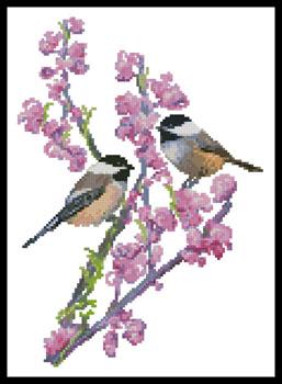 Chickadees And Redbud - Artecy Cross Stitch