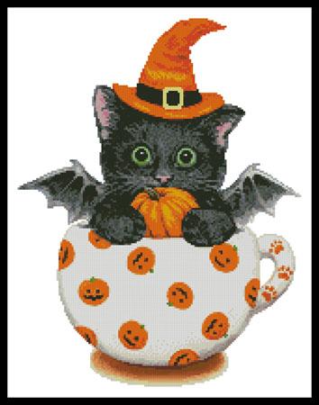 Halloween Kitty Cup - Artecy Cross Stitch