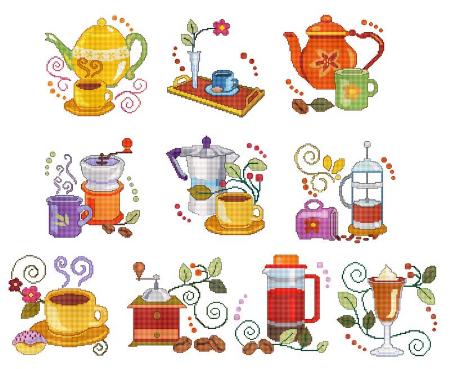 Jacobean Coffee - Cross Stitch Wonders