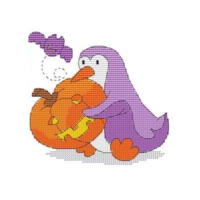 Halloween Penguin One - Cross Stitch Wonders