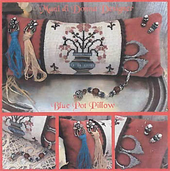 Blue Pot Pillow - Mani Di Donna