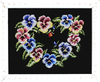 Pretty Pansy on Black - Bobbie G. Designs