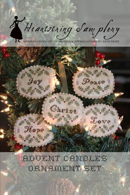Advent Candles Ornament Set - Heartstring Samplery