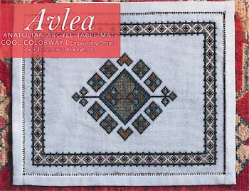 Anatolian Argyle Table Mat - Cool - Avlea Mediterranean Folk