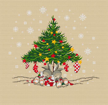 Christmas Bunnies Tree - Les Petites Croix De Lucie