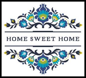 Home Sweet Home Polish Folk Art Design 2 - Artecy Cross Stitch