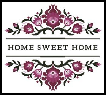 Home Sweet Home Polish Folk Art Design 3 - Artecy Cross Stitch