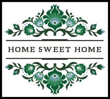 Home Sweet Home Polish Folk Art Design 4 - Artecy Cross Stitch