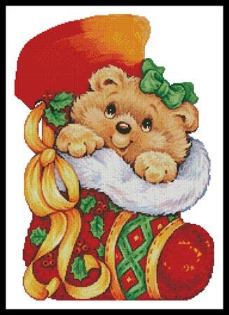 Teddy Christmas Stocking - Artecy Cross Stitch