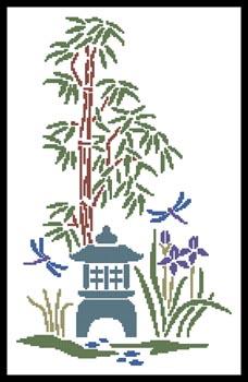 Bamboo, Iris And Lantern - Artecy Cross Stitch