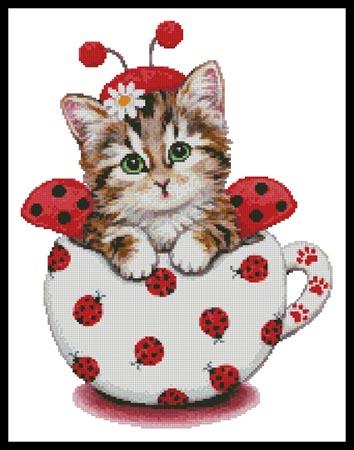 Ladybug Kitty Cup - Artecy Cross Stitch