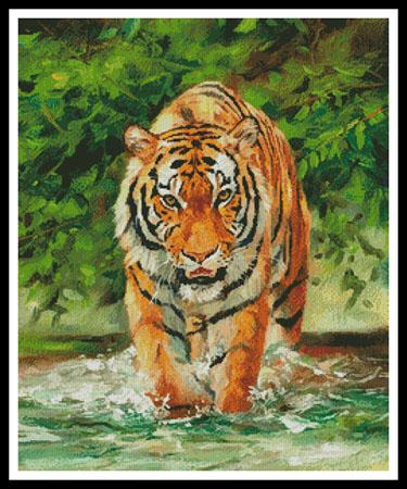 Amur Tiger On Water - Artecy Cross Stitch