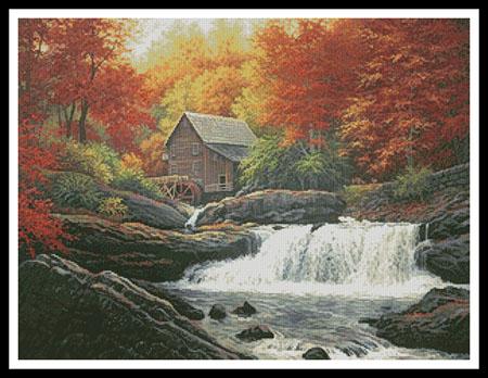 Glade Creek Grist Mill Painting - Artecy Cross Stitch
