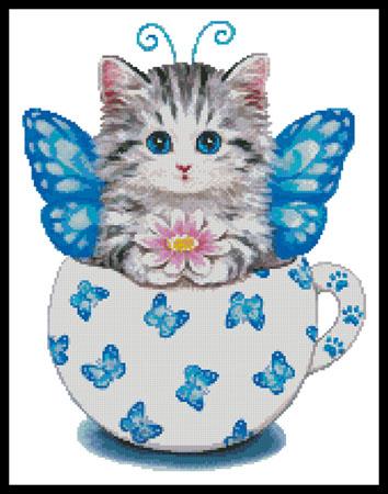 Butterfly Kitty Cup - Artecy Cross Stitch