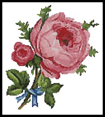 Blue Ribbon Rose - Artecy Cross Stitch