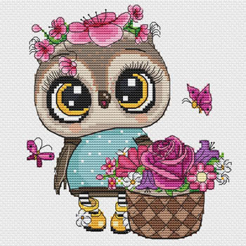 Owl With Flowers - Les Petites Croix De Lucie