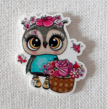 Owl with Flowers Magnet - Les Petites Croix De Lucie