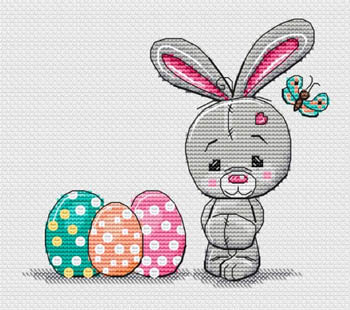 Easter Bunny And Eggs - Les Petites Croix De Lucie