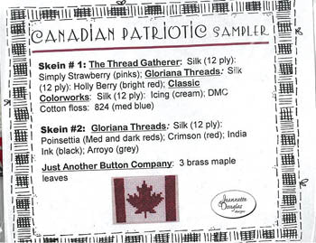 Canadian Patriotic Sampler - Jeanette Douglas Designs