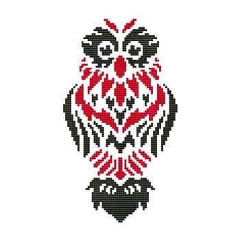 Tribal Owl 01 - Cross Stitch Wonders