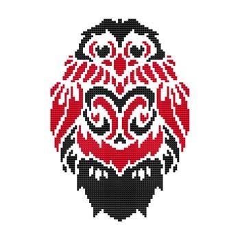 Tribal Owl 03 - Cross Stitch Wonders