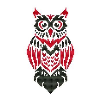 Tribal Owl 04 - Cross Stitch Wonders