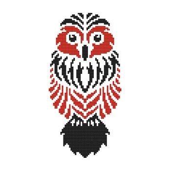 Tribal Owl 09 - Cross Stitch Wonders