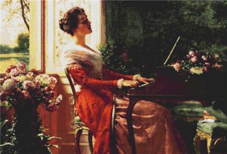 At The Piano - X Squared Cross Stitch