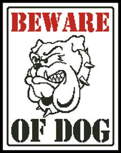 Beware Of Dog - Artecy Cross Stitch