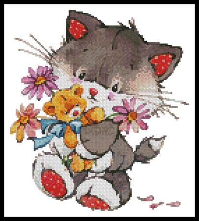 Kitty With Presents - Artecy Cross Stitch