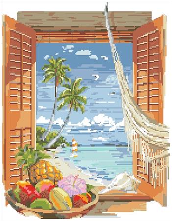 Tropical Vacation Window - Kooler Design Studio