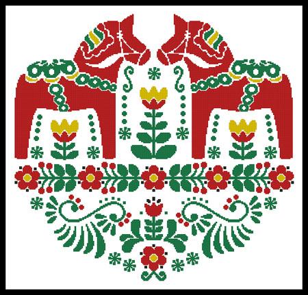 Swedish Dala - Artecy Cross Stitch