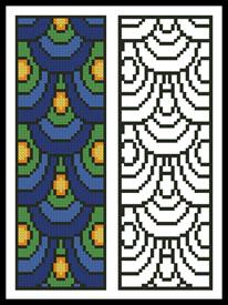 Peacock Feathers Bookmark - Artecy Cross Stitch