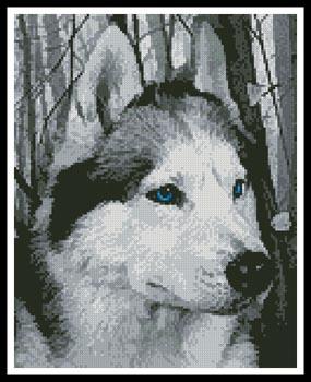 Mini Siberian Husky In The Woods - Artecy Cross Stitch