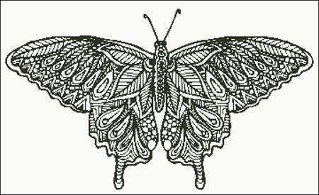 Zentangle Butterfly Silhouette - Charting Creations