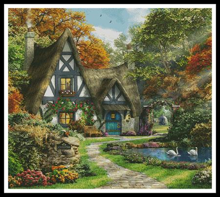 The Autumn Cottage (Cushion) - Artecy Cross Stitch