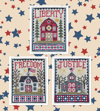 Patriotic Barn Trio - Waxing Moon Designs