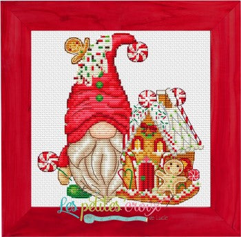 Gnome With Gingerbread House - Les Petites Croix De Lucie