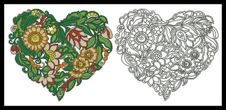 Floral Heart 2 - Artecy Cross Stitch