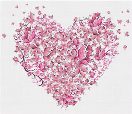 Heart Of Butterflies - X Squared Cross Stitch