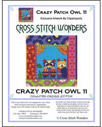Crazy Patch Owl 11 - Cross Stitch Wonders