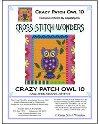 Crazy Patch Owl 10 - Cross Stitch Wonders